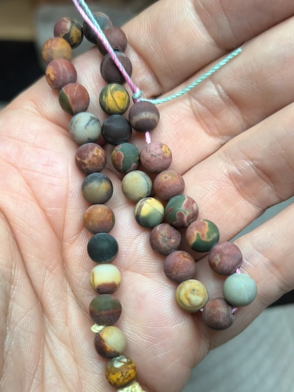 #6- 6mm Matte Red Creek Jasper Beads - 8-inch Stone Strand
